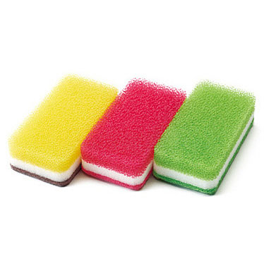 台所用スポンジ　ハードタイプ　3色セット